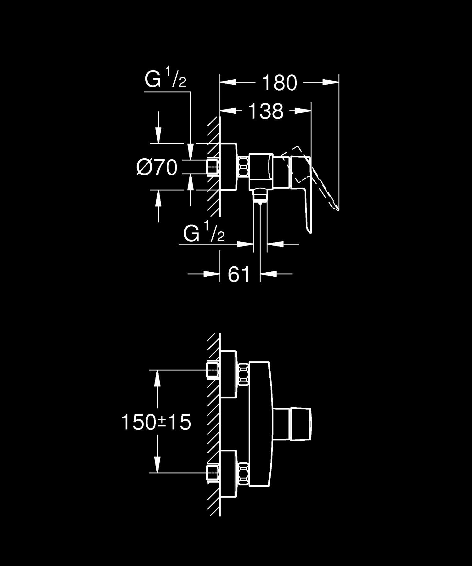 Grohe Start miscelatore monocomando doccia a parete cromo