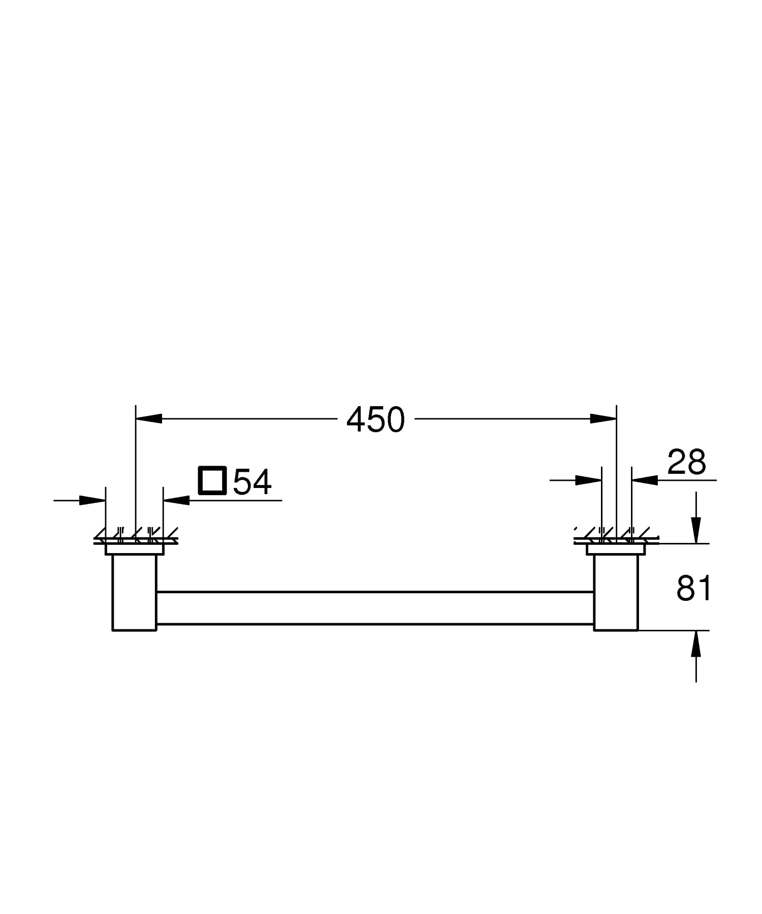Grohe Start Cube 41095000 Maniglione Vasca Cromo 450 mm
