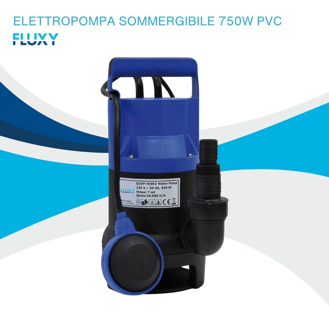 Fluxy pompa sommersa acque scure 750W in PVC