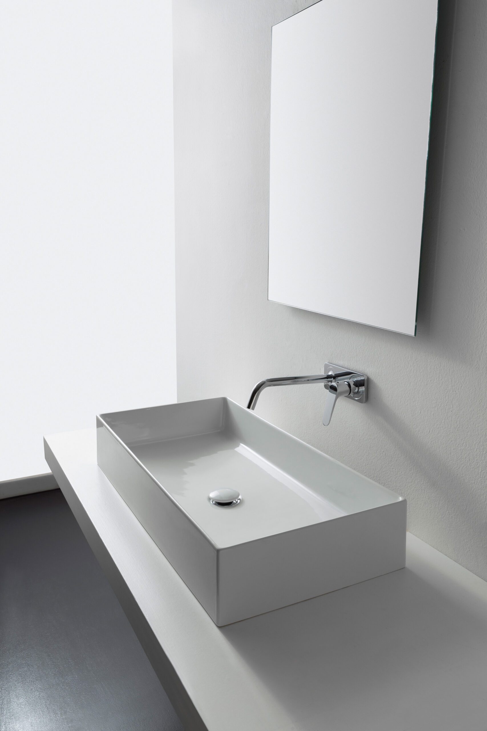 Scarabeo Teorema 2.0 80 lavabo appoggio rettangolare bianco