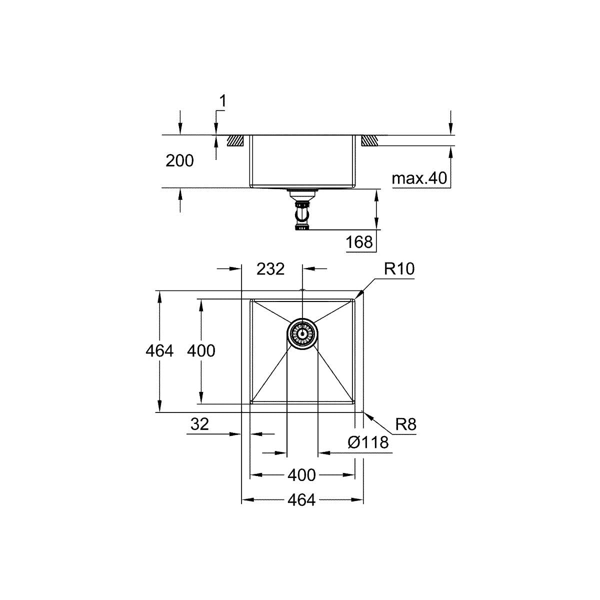 Grohe K700 31578SD1 lavello cucina 1 vasca inox