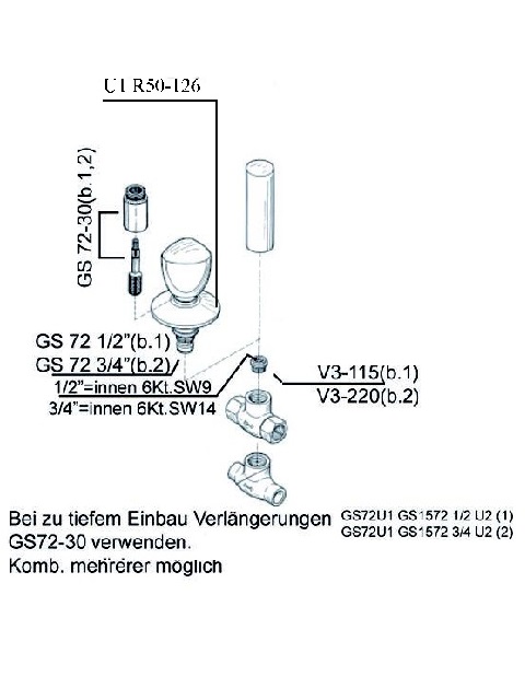 Schmiedl GS0072U1 kit esterno valvola incasso 54 l/min