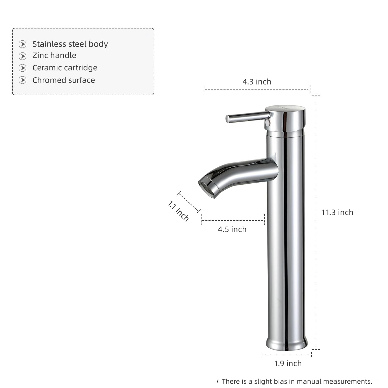 Solvex SP-10013 miscelatore lavabo cromo monoforo acciaio