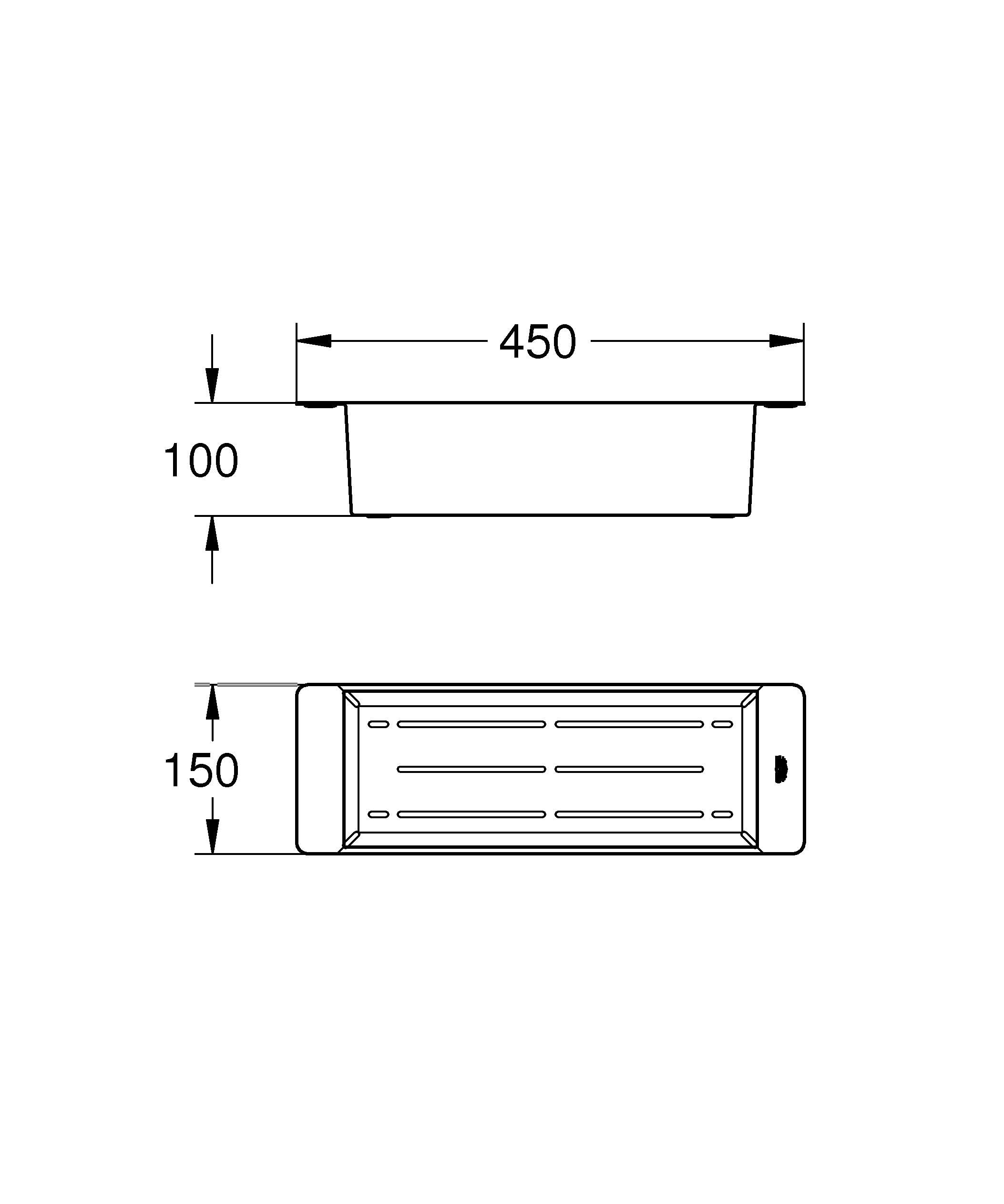 GROHE 40852AL0 vaschetta cucina forata 45 cm grafite spazzolato