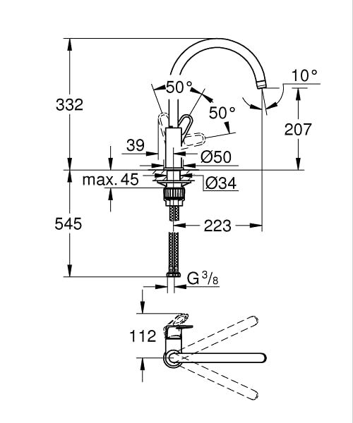 Grohe Start Flow 31555001 Miscelatore Lavello Bocca Alta