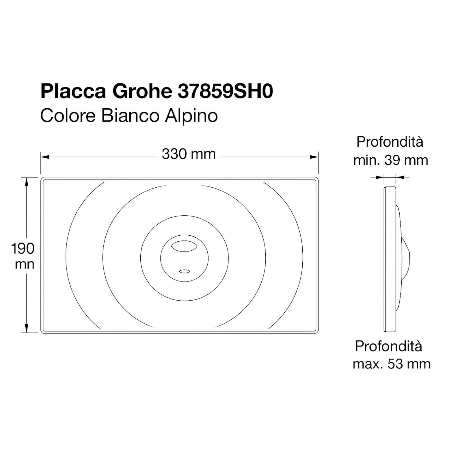 GROHE Surf 37859SH0 placca WC bianca 2 tasti risparmio