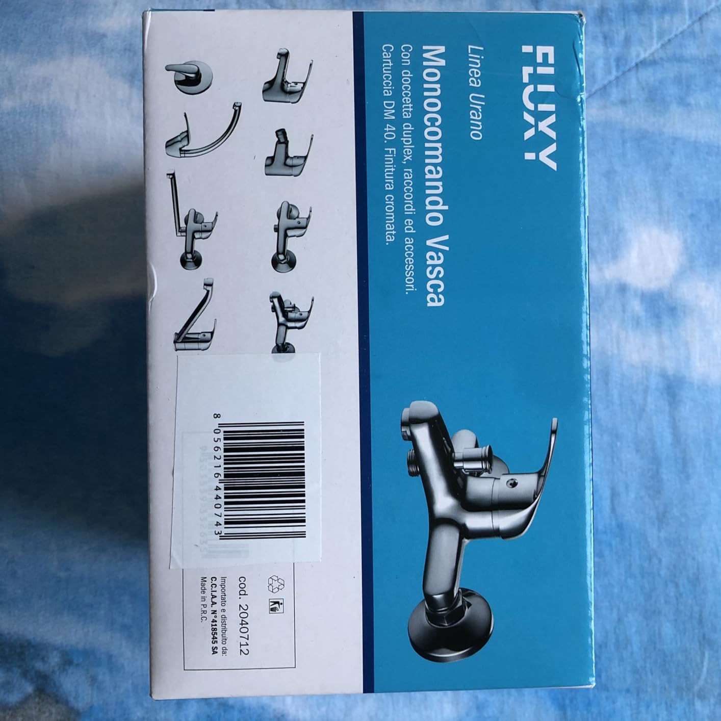 Fluxy monocomando vasca cromo con doccetta duplex