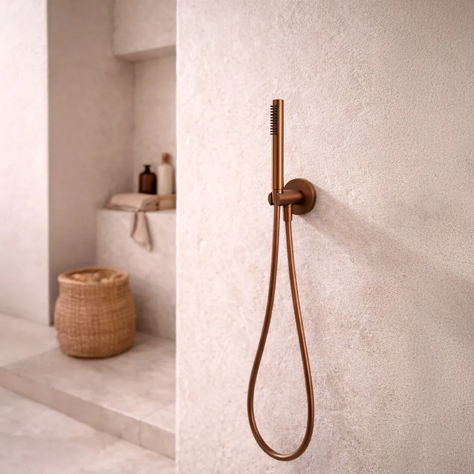 Sined Levante doccetta con flessibile a muro oro rosa inox