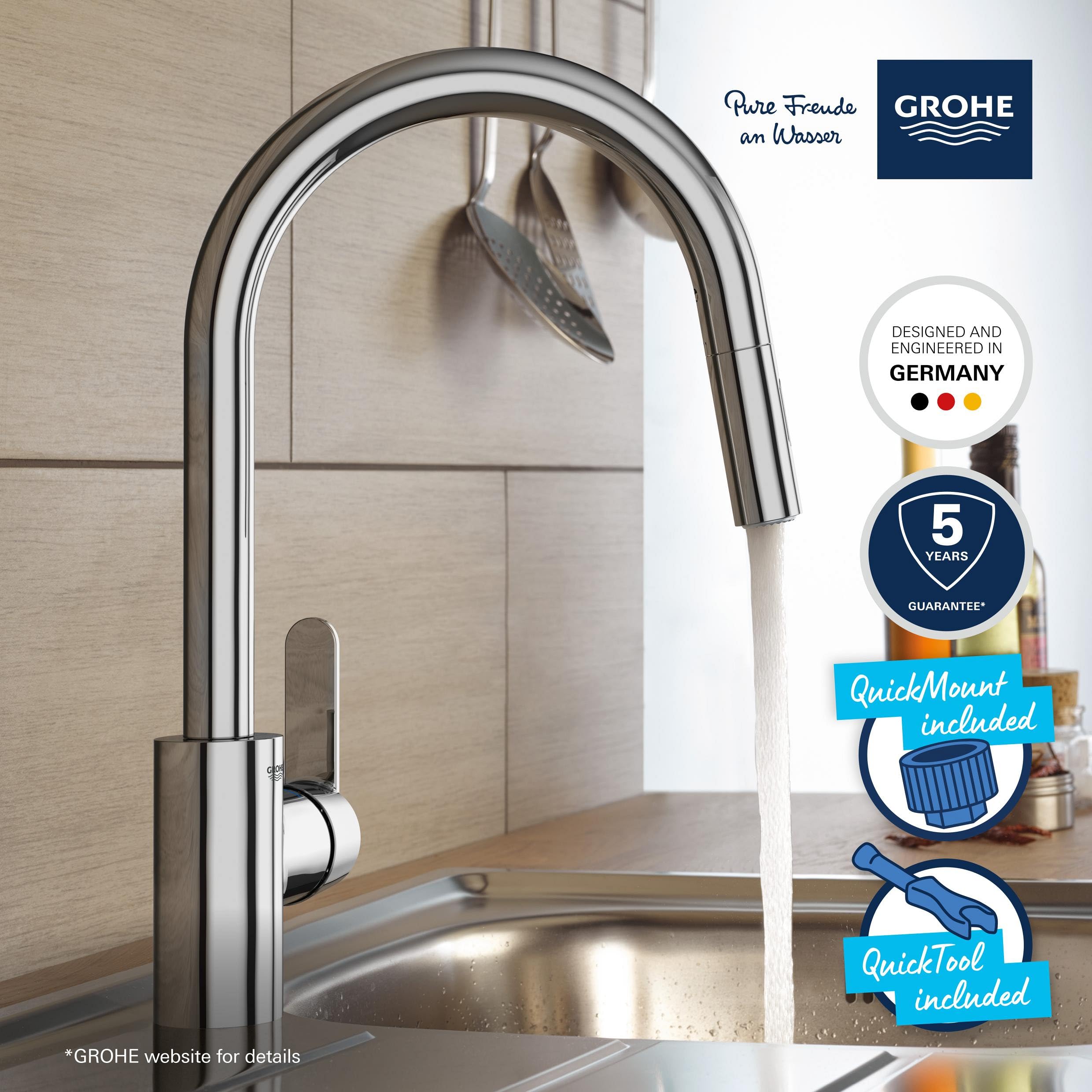Grohe Eurocube 31484001 miscelatore lavello cromo moderno