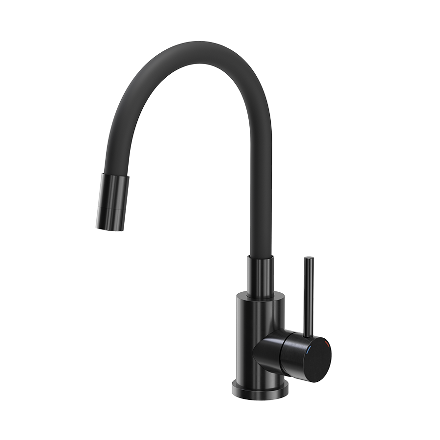 Tubico Kitchen River miscelatore cucina nero canna flessibile