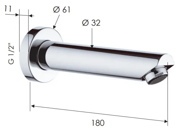 Schmiedl GS31584P Rubinetto Vasca a Muro 2 Manopole Bocca Fissa