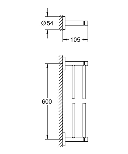 Grohe Start 41203DC0 portasciugamani doppio 654 mm