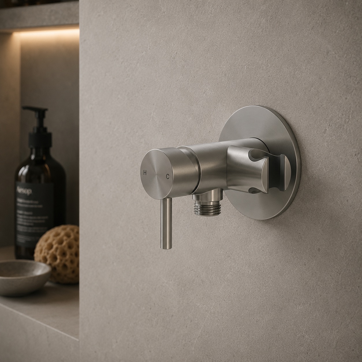 Sined MISCELATORE-MURO-ATTACCO-DOCCINO-LEVANTE-INOX miscelatore