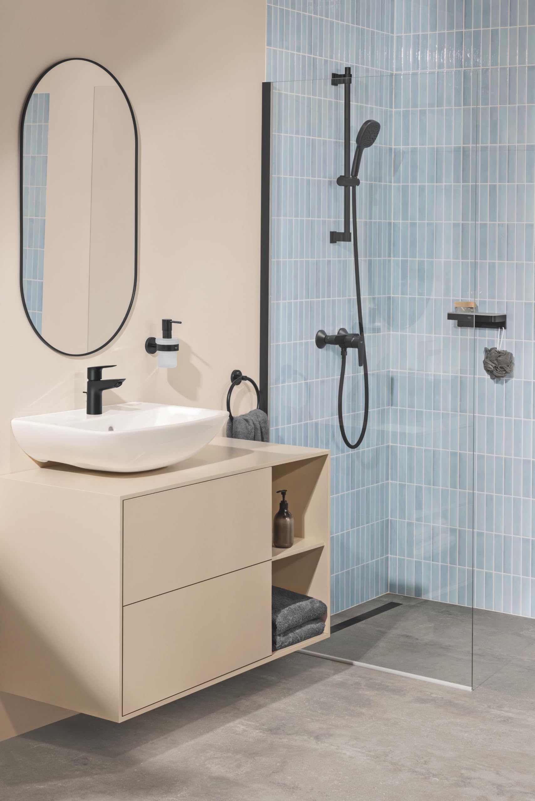 GROHE Start Edge 24116431 miscelatore doccia nero opaco a parete