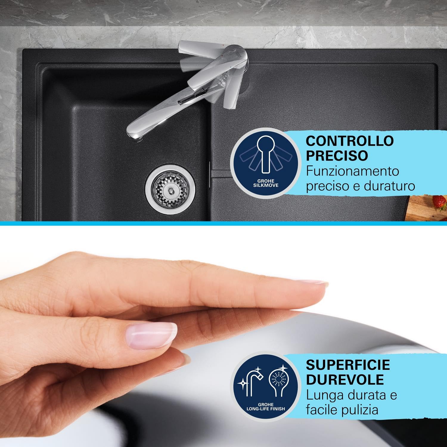 Grohe Eurocube Get 30196000 miscelatore cucina cromo