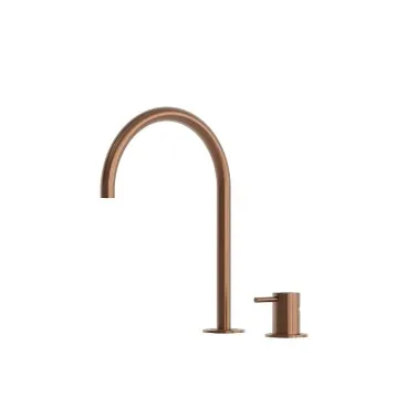 Sined Levante 2 Fori miscelatore lavabo oro rosa 25 cm