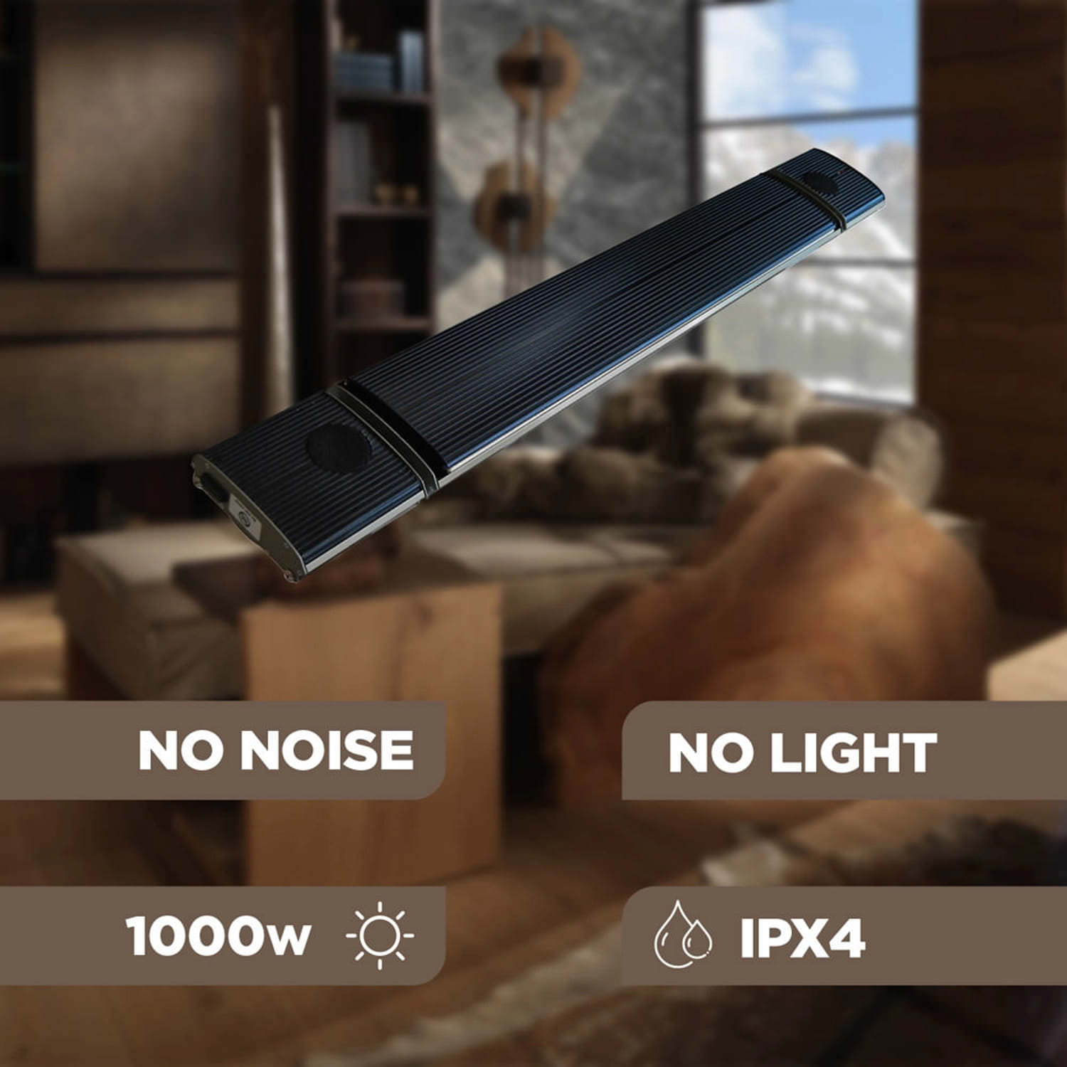 Sined 1000 Sound Pannello Infrarossi 1000W Nero Bluetooth