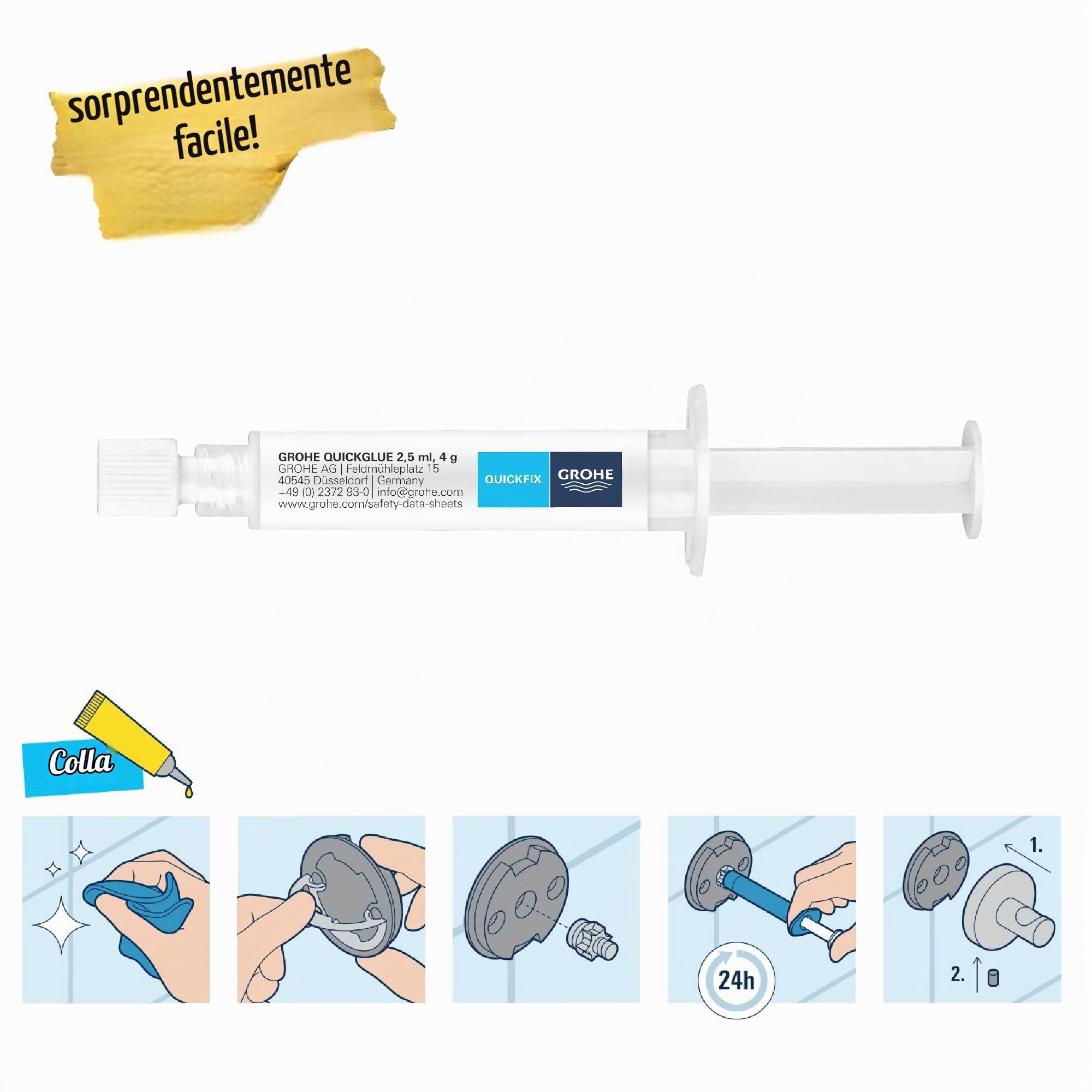 GROHE QuickGlue A1 41127000 colla fissaggio 1 punto 24h