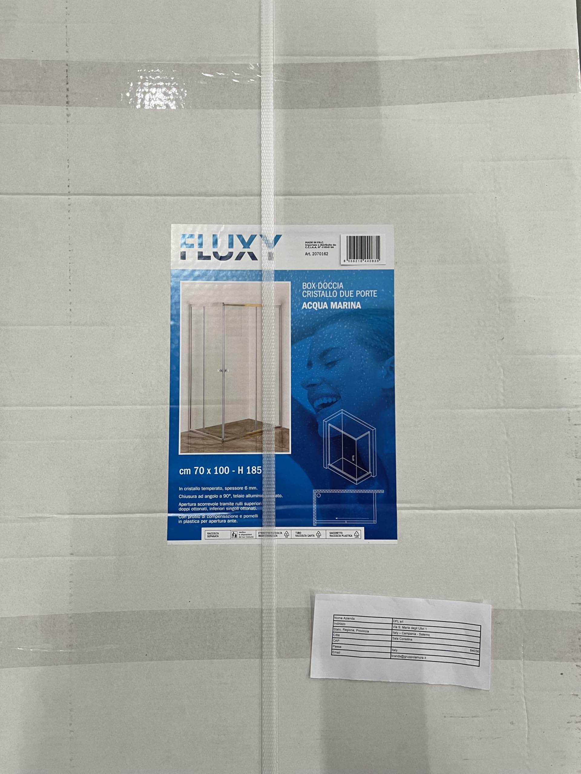 Fluxy Acqua Marina box doccia 70x100 ante scorrevoli