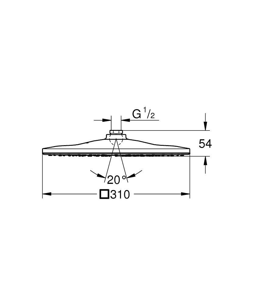 GROHE Rainshower Mono 26568000 soffione doccia quadrato cromo