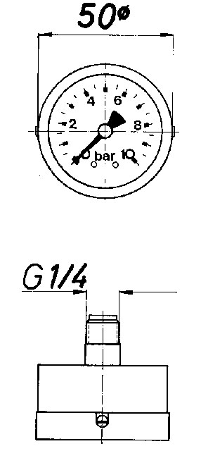 Schmiedl GS0211 manometro pressione acqua attacco 1/4