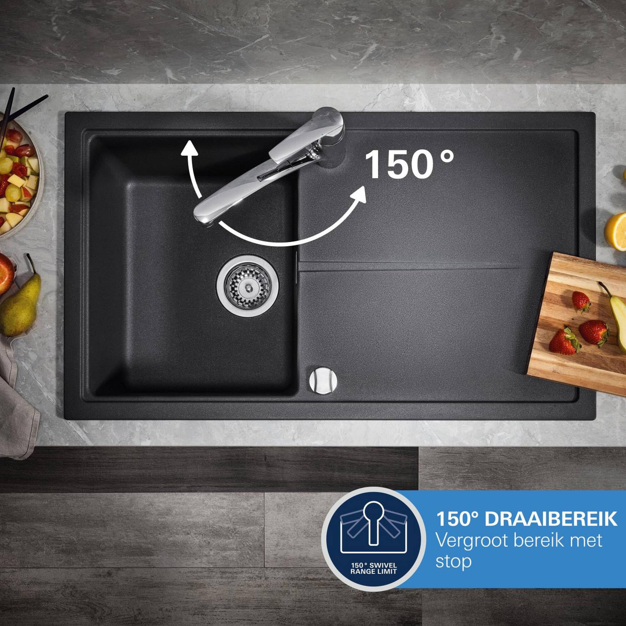 GROHE Start miscelatore cucina ibrido sensore cromo spazzolato