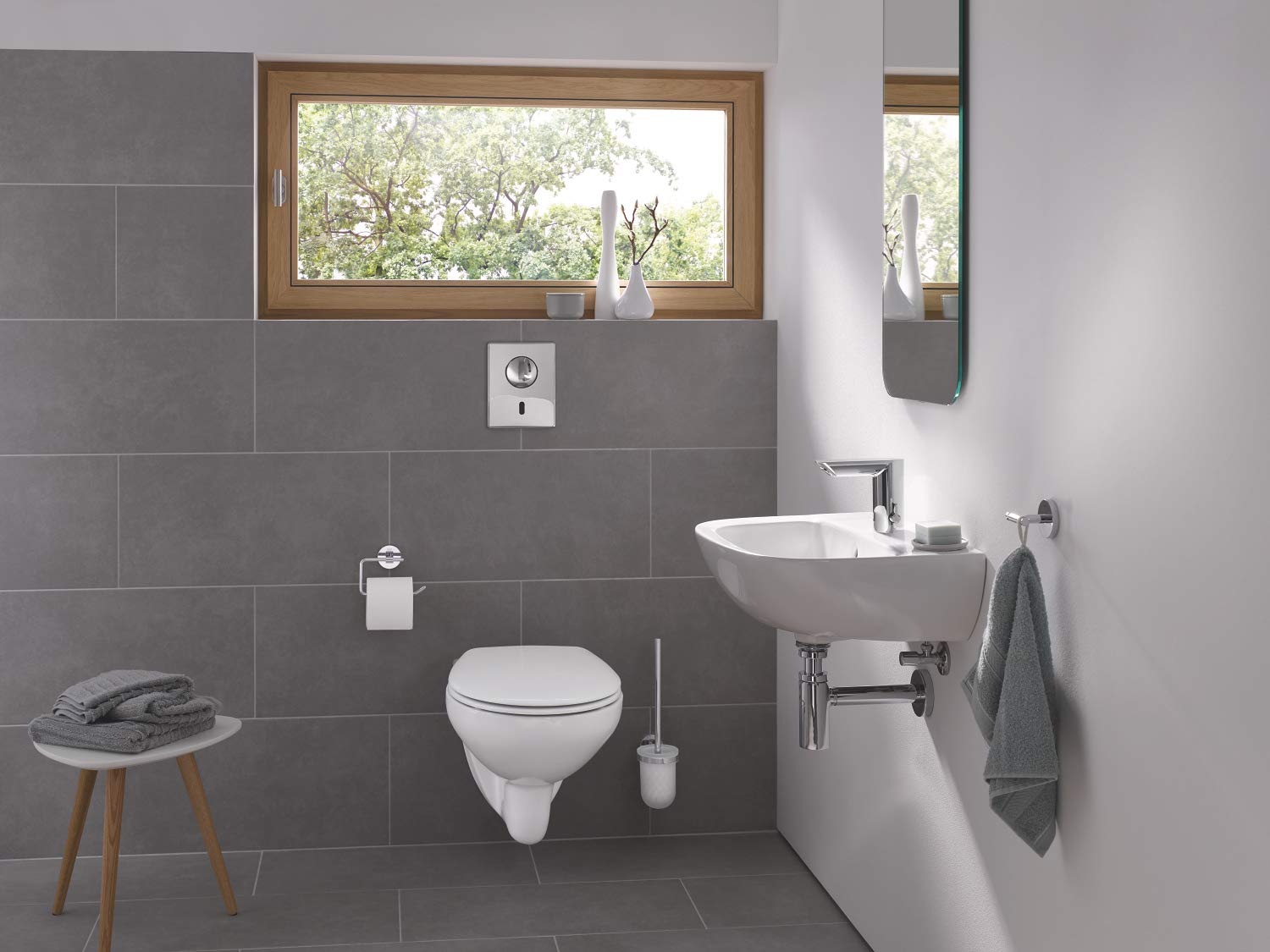 Grohe Bau Ceramic 39492000 sedile WC con coperchio sgancio rapido