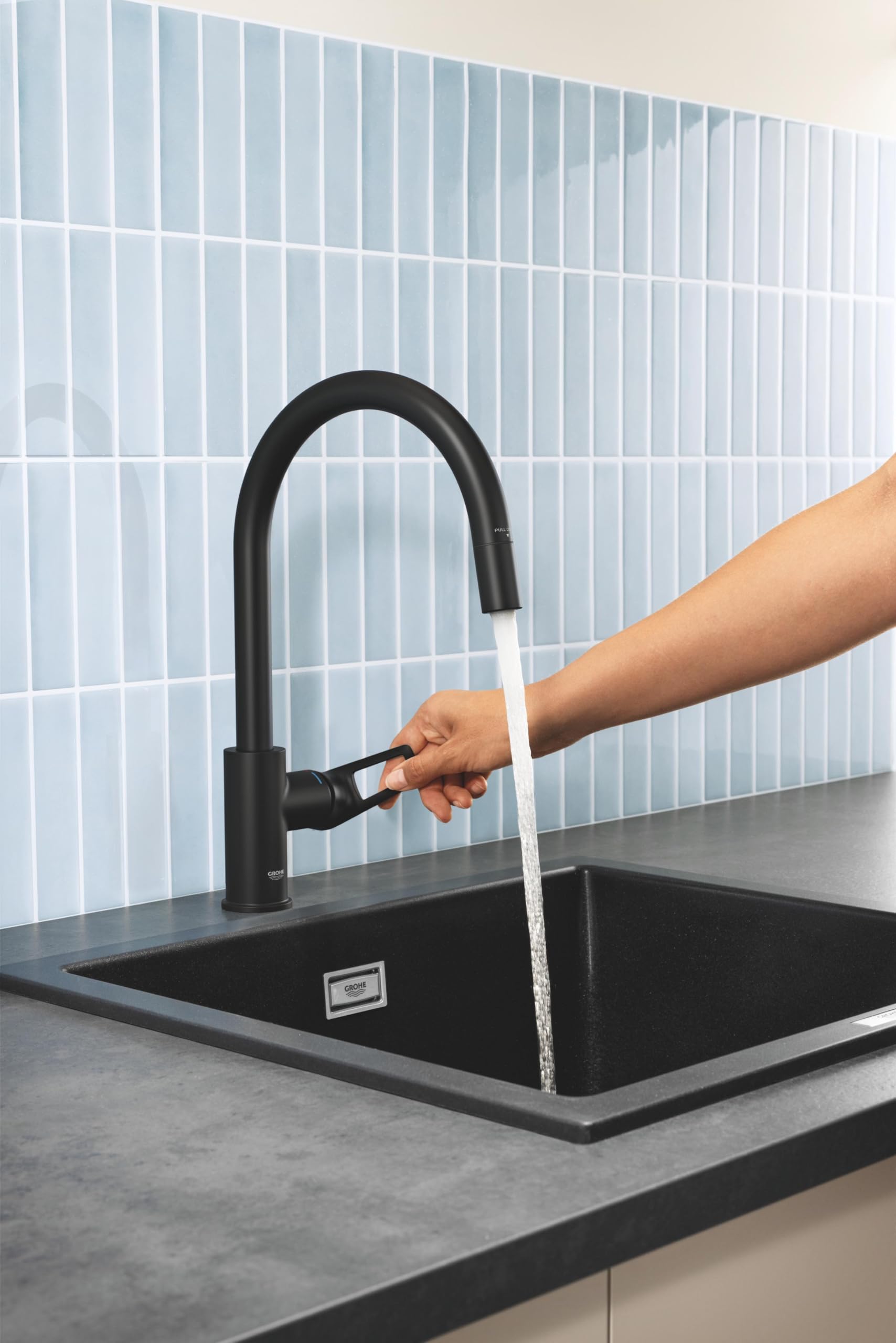 Grohe Start Loop miscelatore cucina estraibile nero opaco