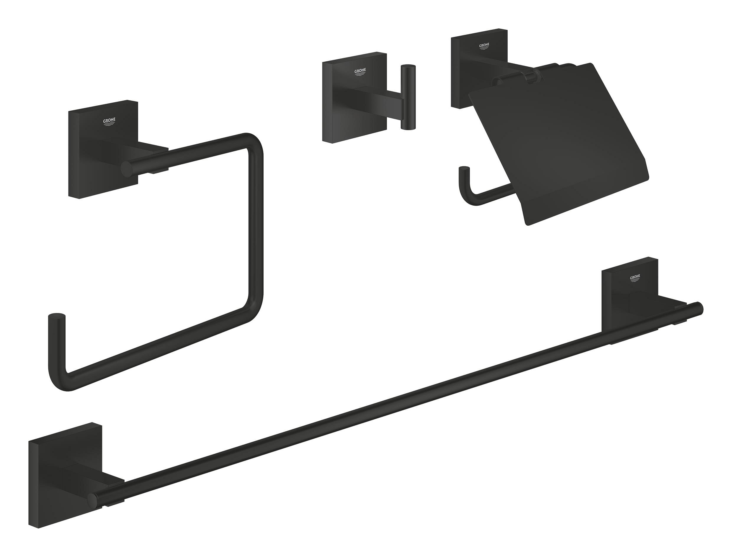 Grohe Start Cube 411152430 Set Accessori Bagno Nero Opaco