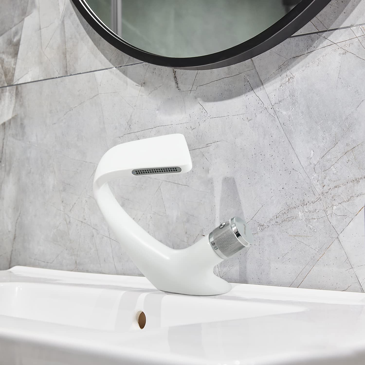 SOLVEX SP-12018-B rubinetto lavabo cascata bianco ottone