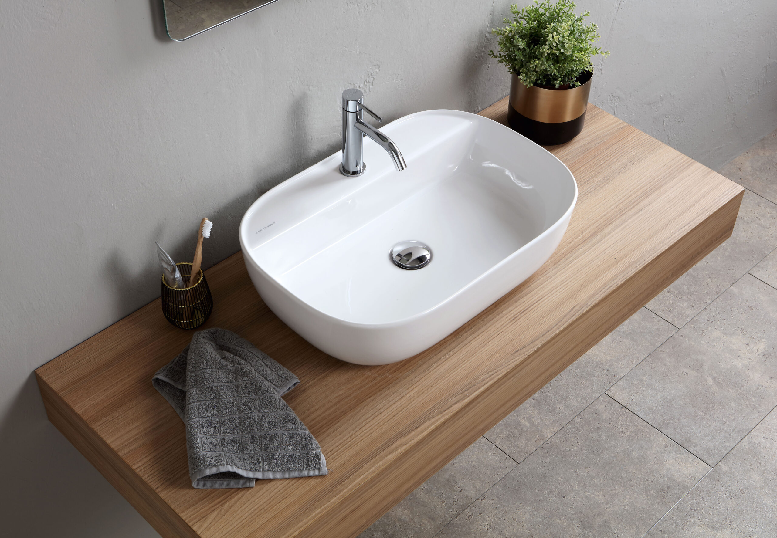 Scarabeo Glam 56/R lavabo appoggio ovale 56x38