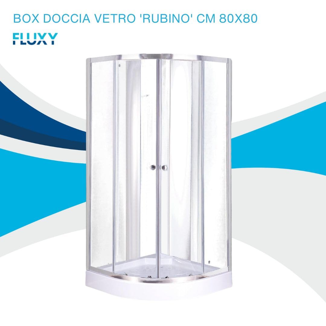 Fluxy Rubino box doccia 80x80 ante scorrevoli trasparente