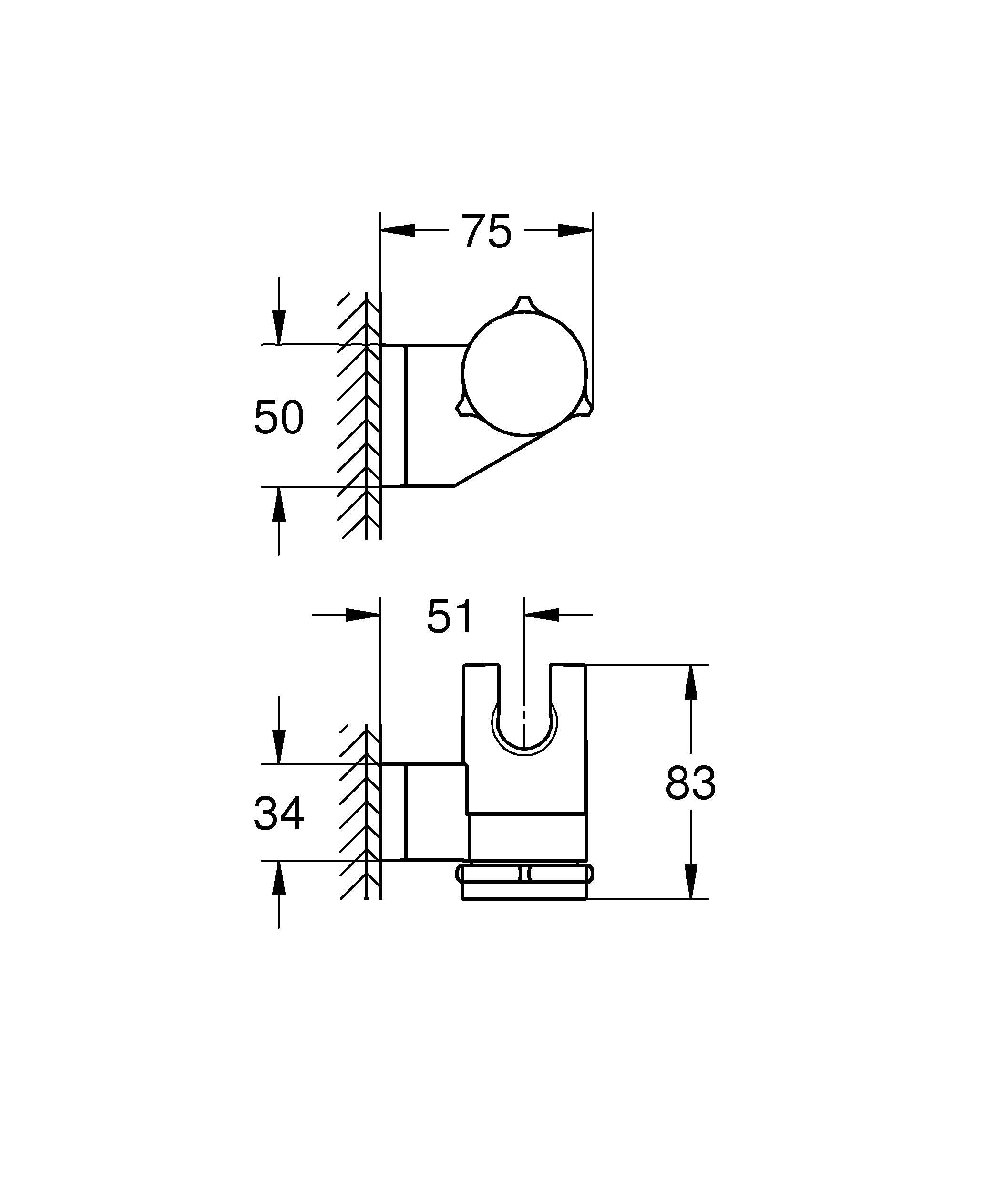 GROHE Vitalio 26183001 Supporto Doccia Parete Universal