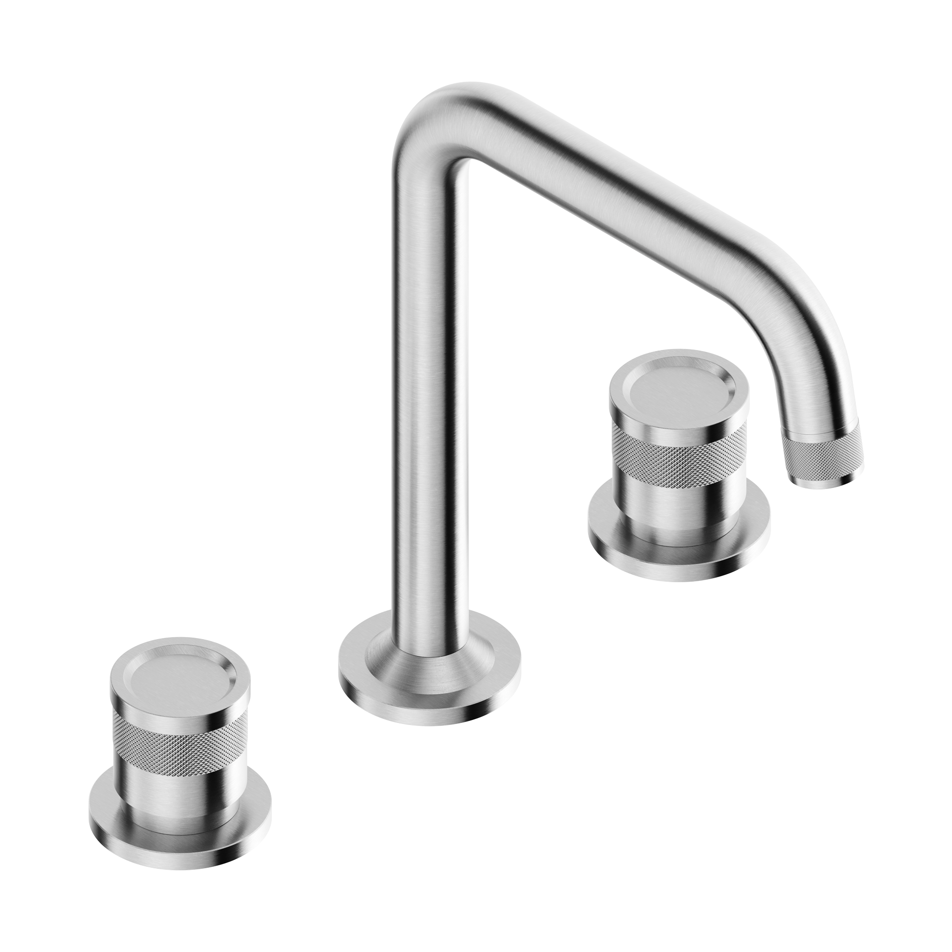 Tubico Volga miscelatore lavabo 3 fori bocca alta inox