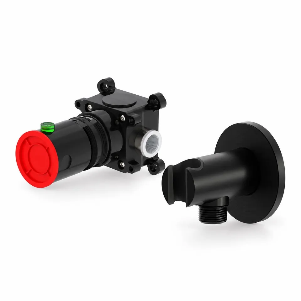 Sined Levante Supporto Doccino a Muro Nero Inox