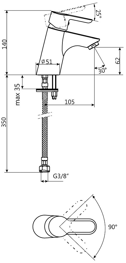 Schmiedl Top GS39031 miscelatore lavabo con piletta