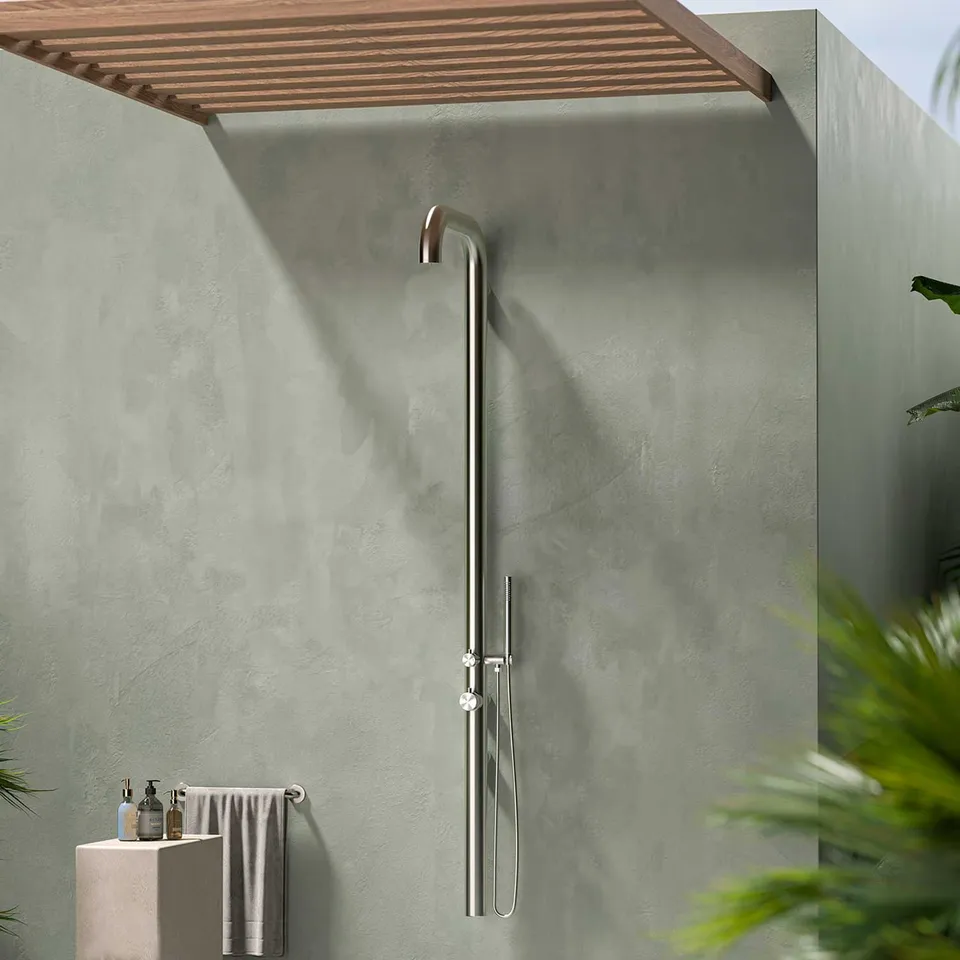 Sined Chia Parete Inox doccia esterna acqua calda fredda