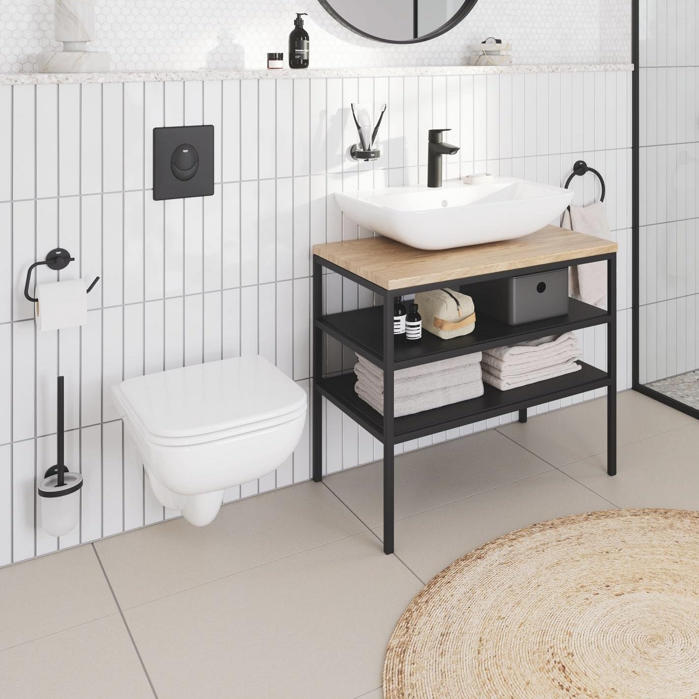 GROHE Start Scopino WC 411852430 Nero Opaco Metallo Vetro