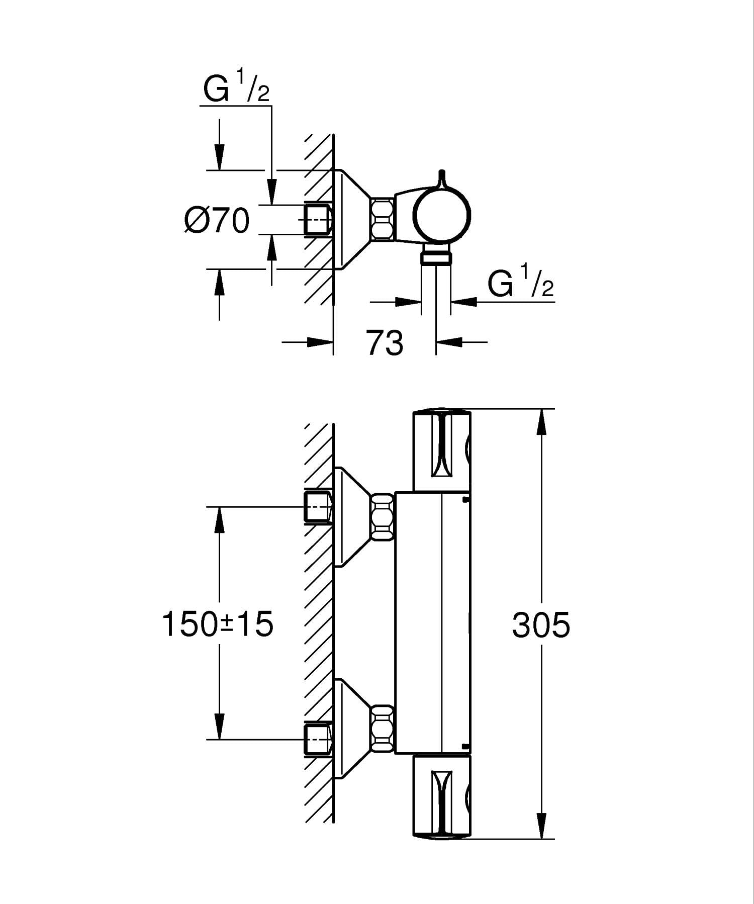 Grohe Grohtherm 800 34558000 miscelatore doccia termostatico cromo