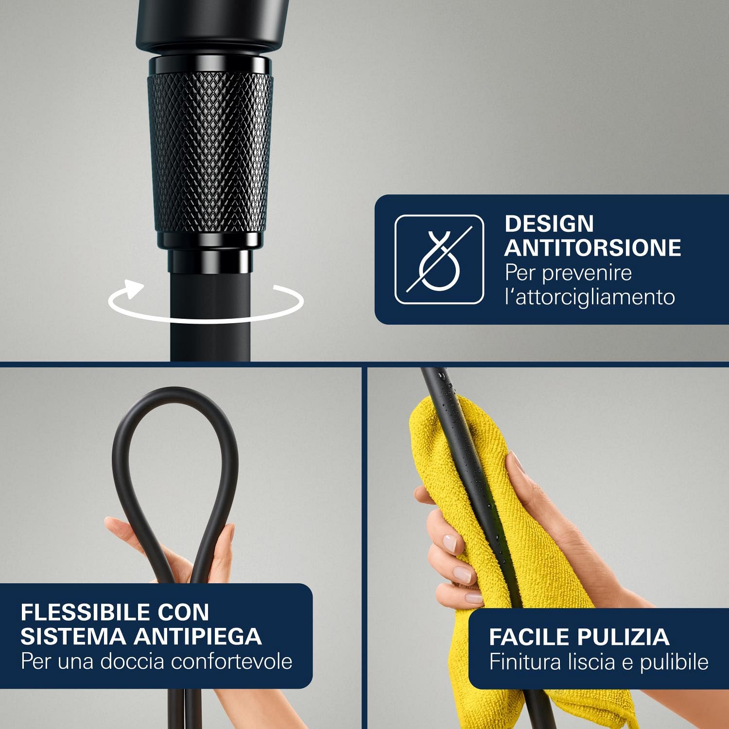 GROHE Vitalio Joy+ 120 1348652430 set doccia nero opaco 3 getti