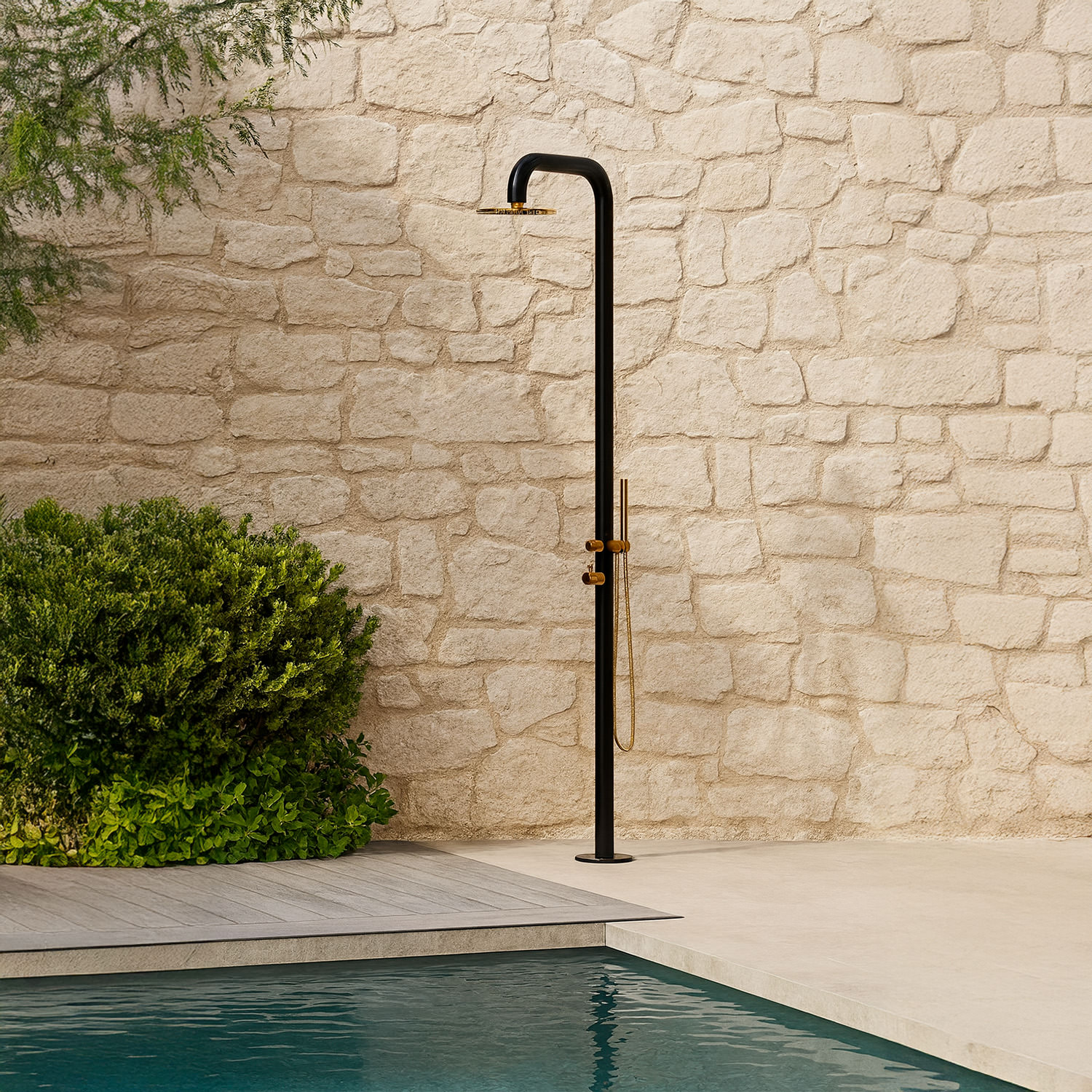 Sined Pula Duo Doccia Giardino nero oro acciaio 316L