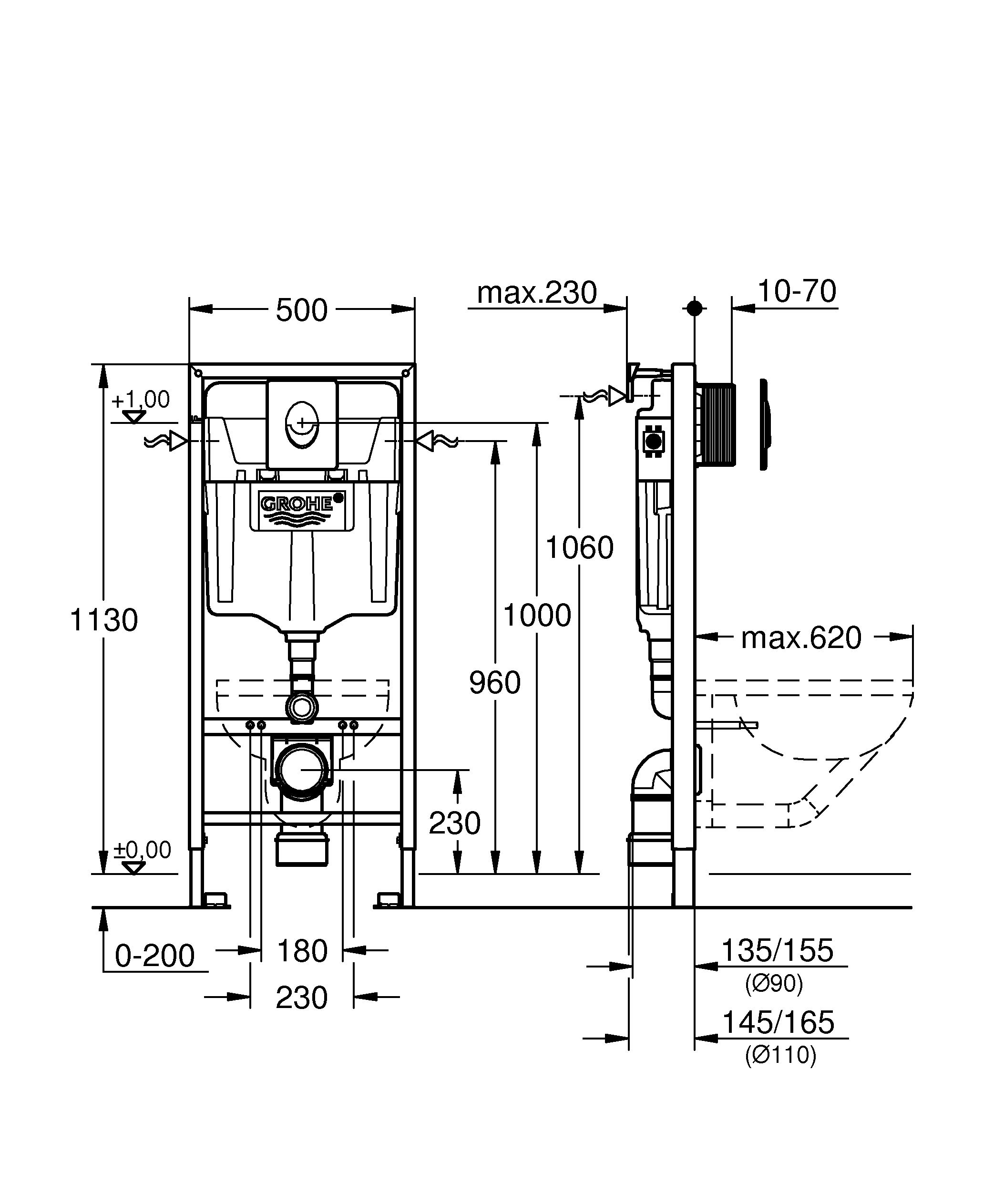 Grohe Rapid SL 38722001 cassetta incasso set 3 in 1 bianco