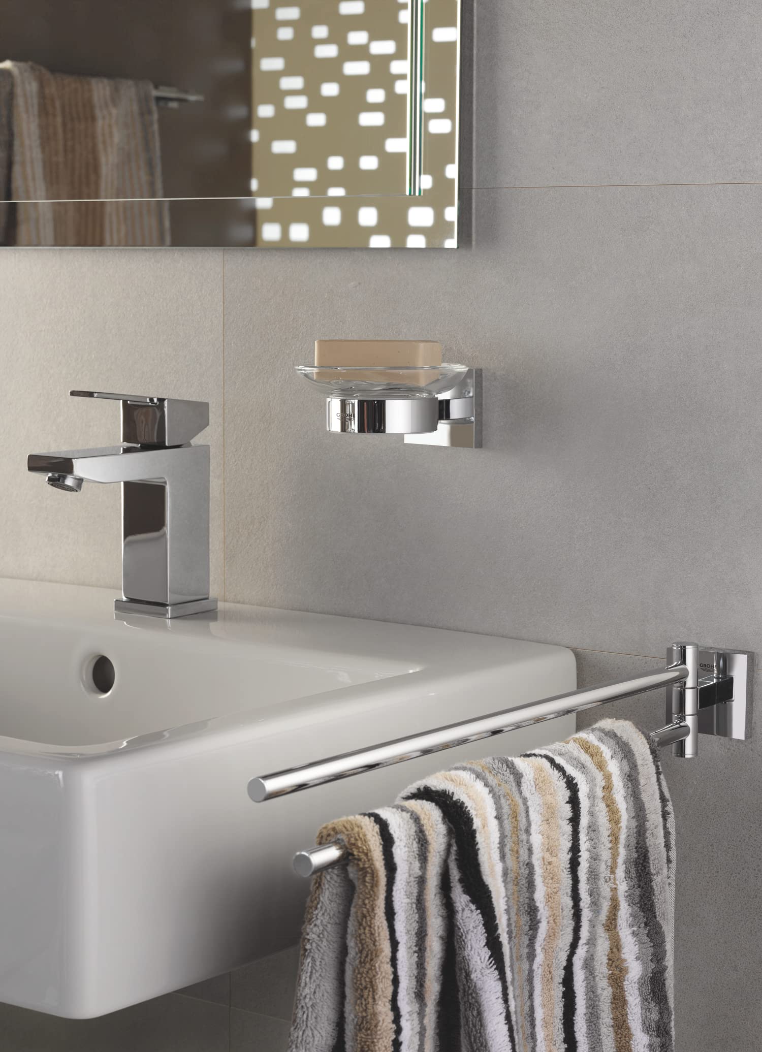 GROHE Start Cube portasapone 41096000 cromo vetro
