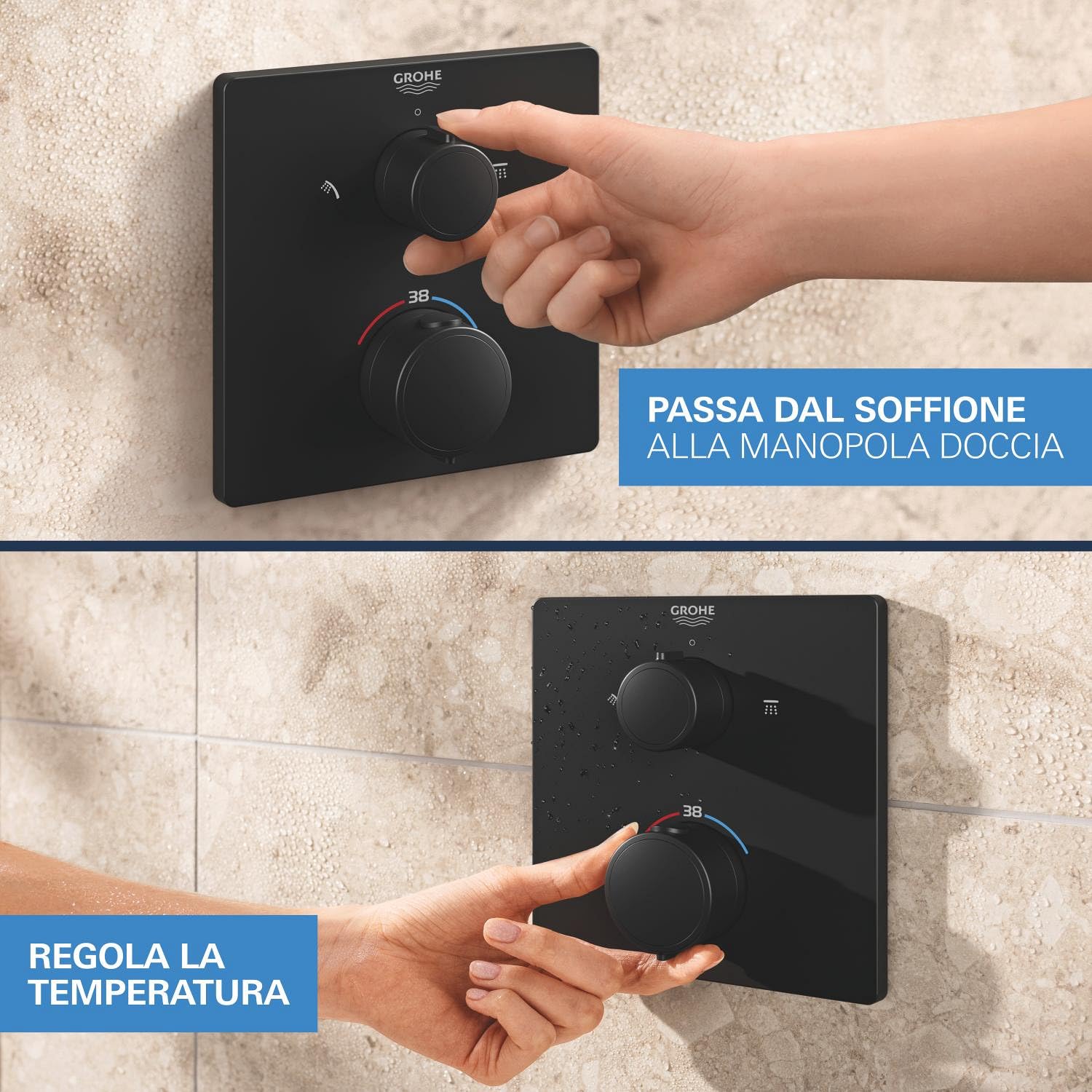 GROHE Precision 348822430 sistema doccia incasso nero opaco