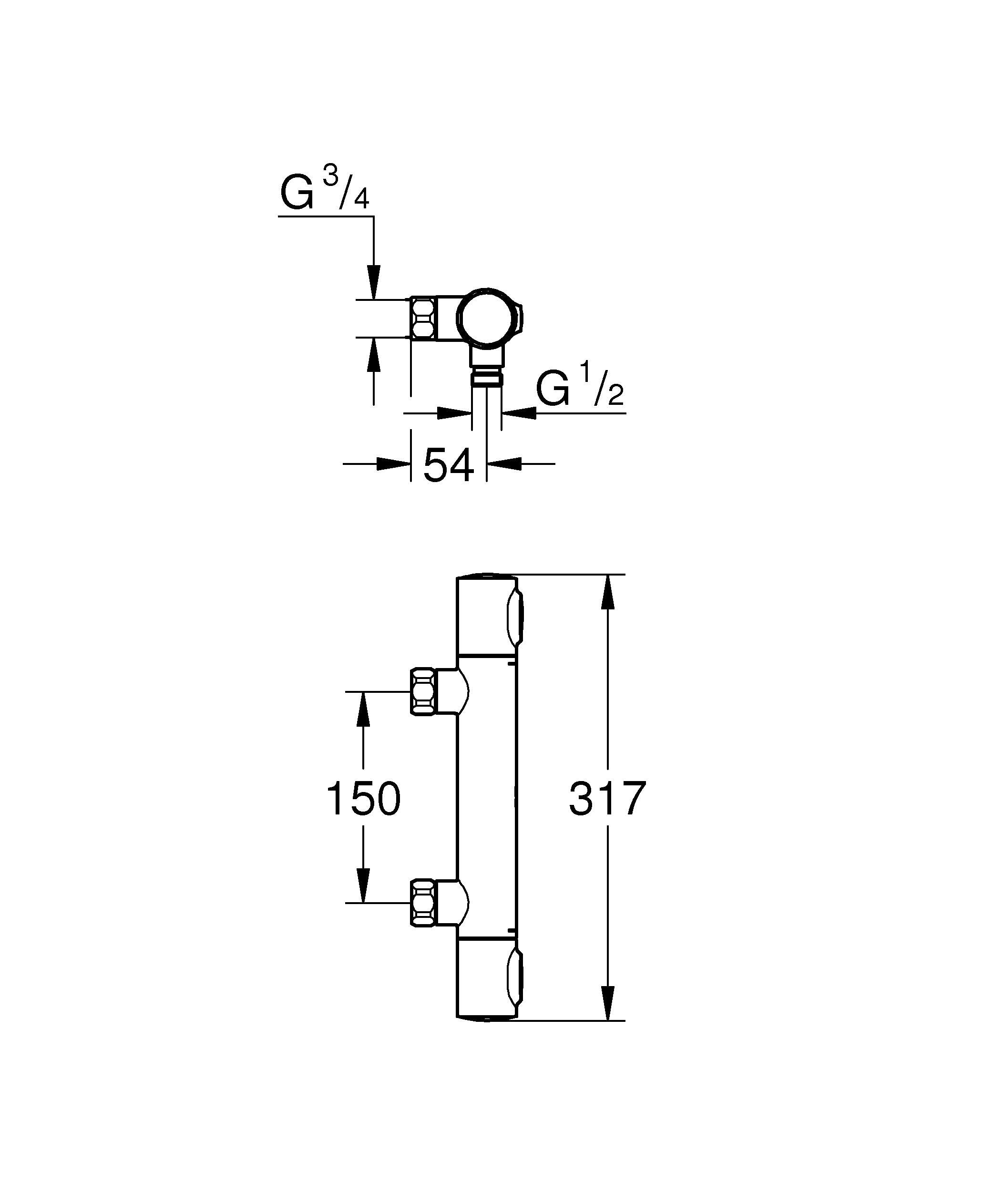Grohe Precision Flow 34799000 miscelatore termostatico doccia cromo