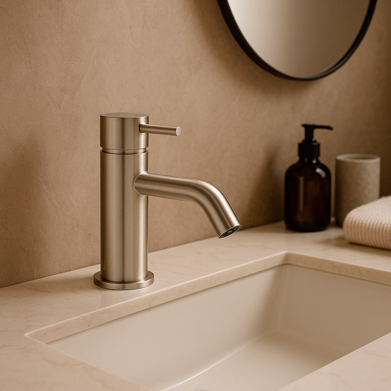 Sined Levante Rubinetto Lavabo Basso Inox 17 cm