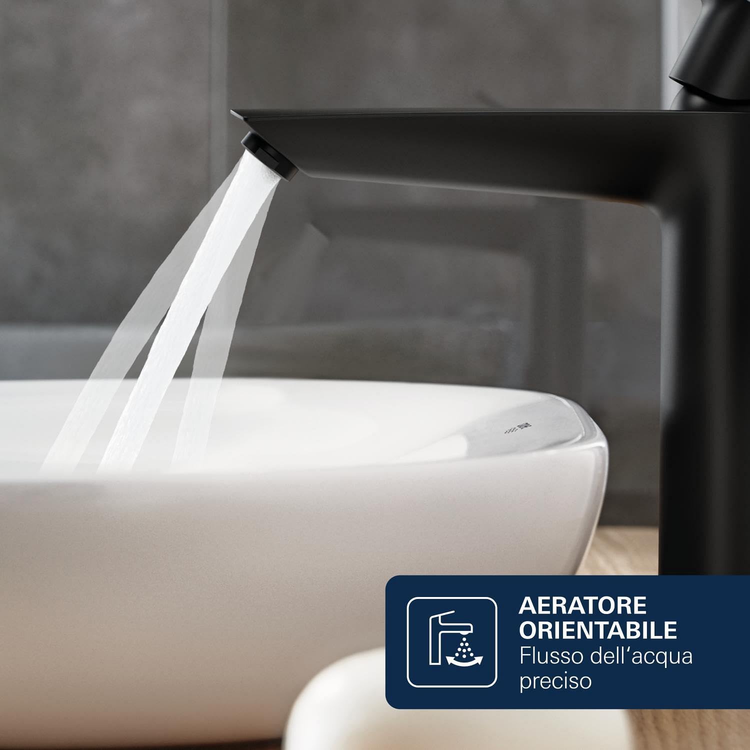 GROHE Dice Rubinetto Lavabo XL 270 mm Nero Opaco Water Saving