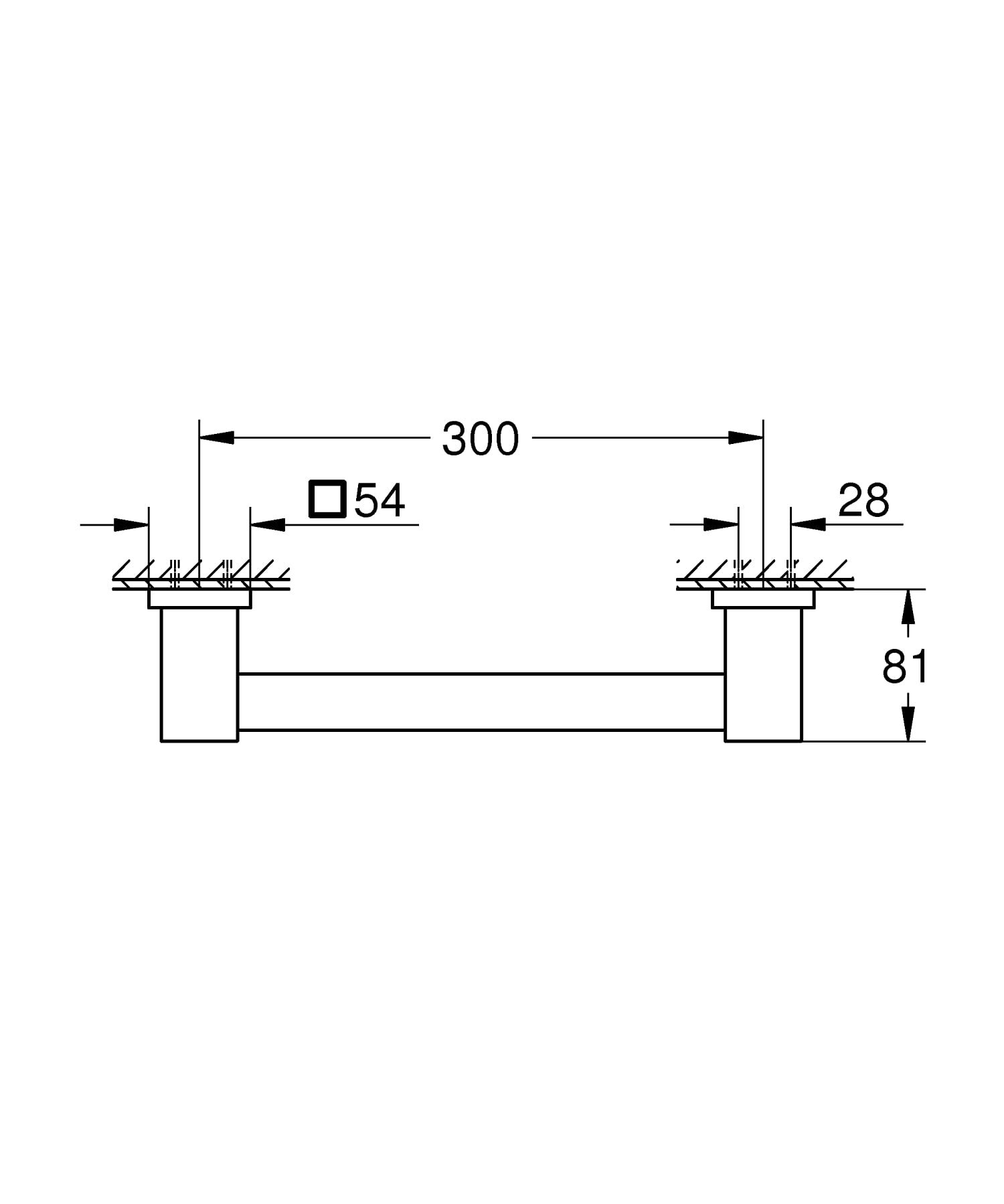 GROHE Start Cube 41094DC0 Maniglione Vasca 300 mm Acciaio
