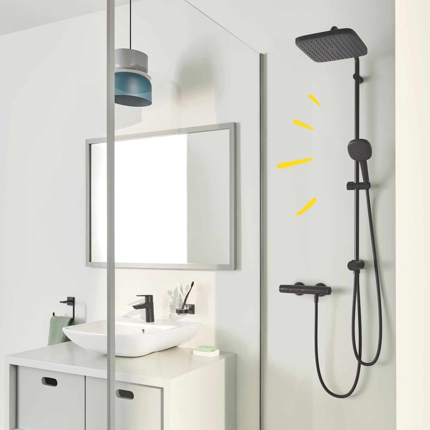 Grohe Vitalio Comfort 250 266982431 sistema doccia nero opaco