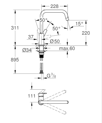Grohe Start 30630000 Miscelatore Cucina Sottofinestra Piombo Free
